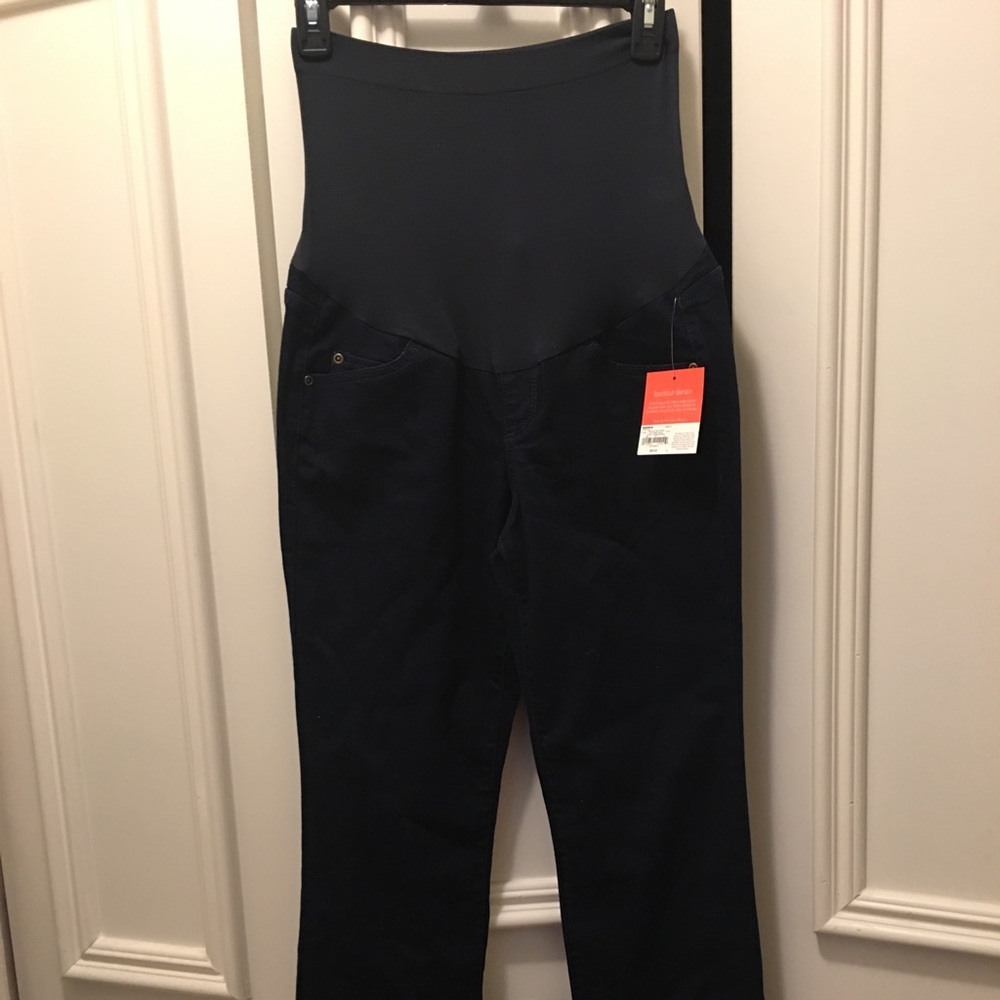 Maternity dark denim bootcut jeans